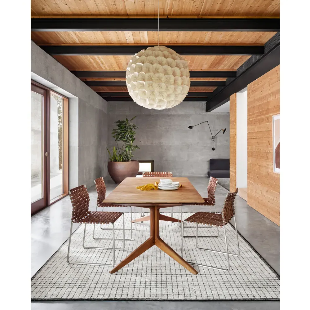 Greysen 2'x3' Linear Rug - Ivory Black, Wool