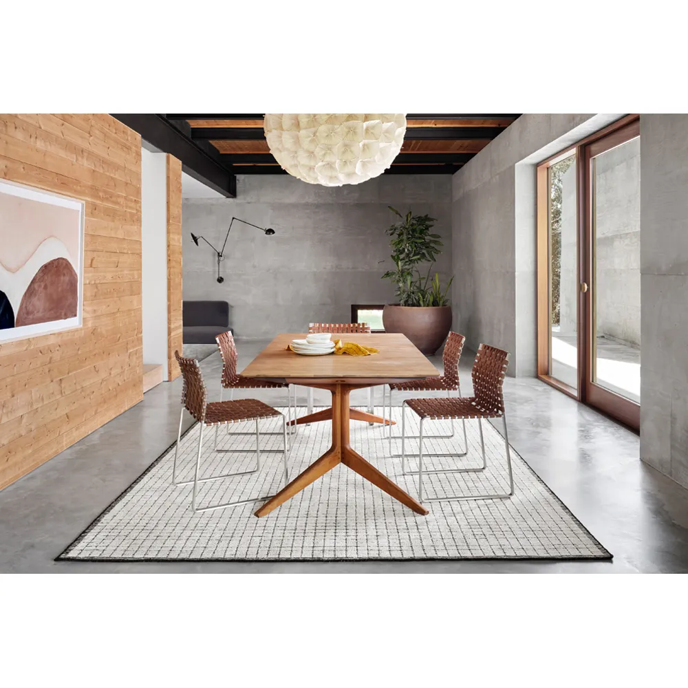 Greysen 4'x6' Linear Rug - Ivory Black, Wool