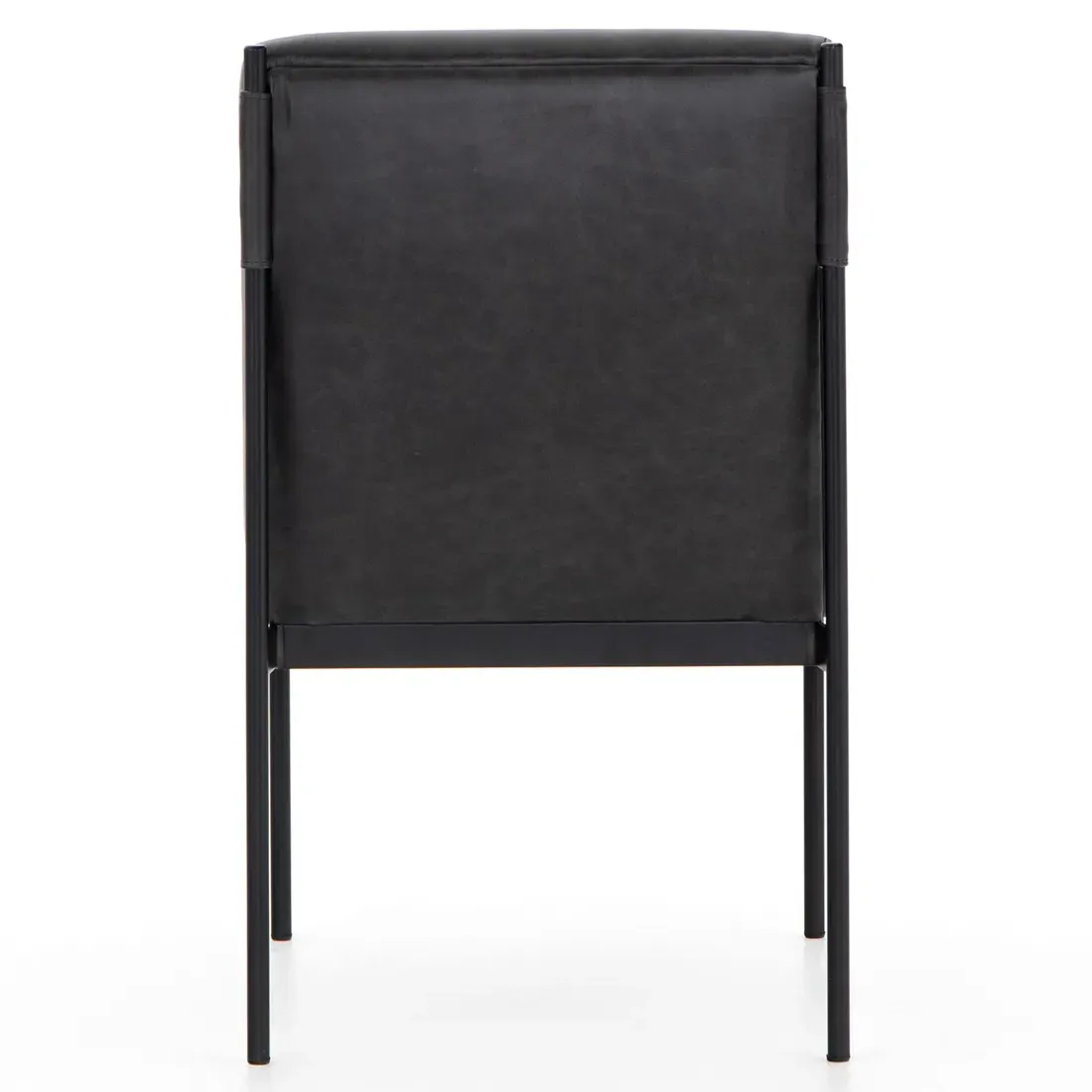 Greyson Leather Upholstered Iron Dining Chair - Black