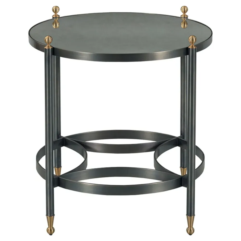 Grier Round Side Table - Antique Mirror, Metal image