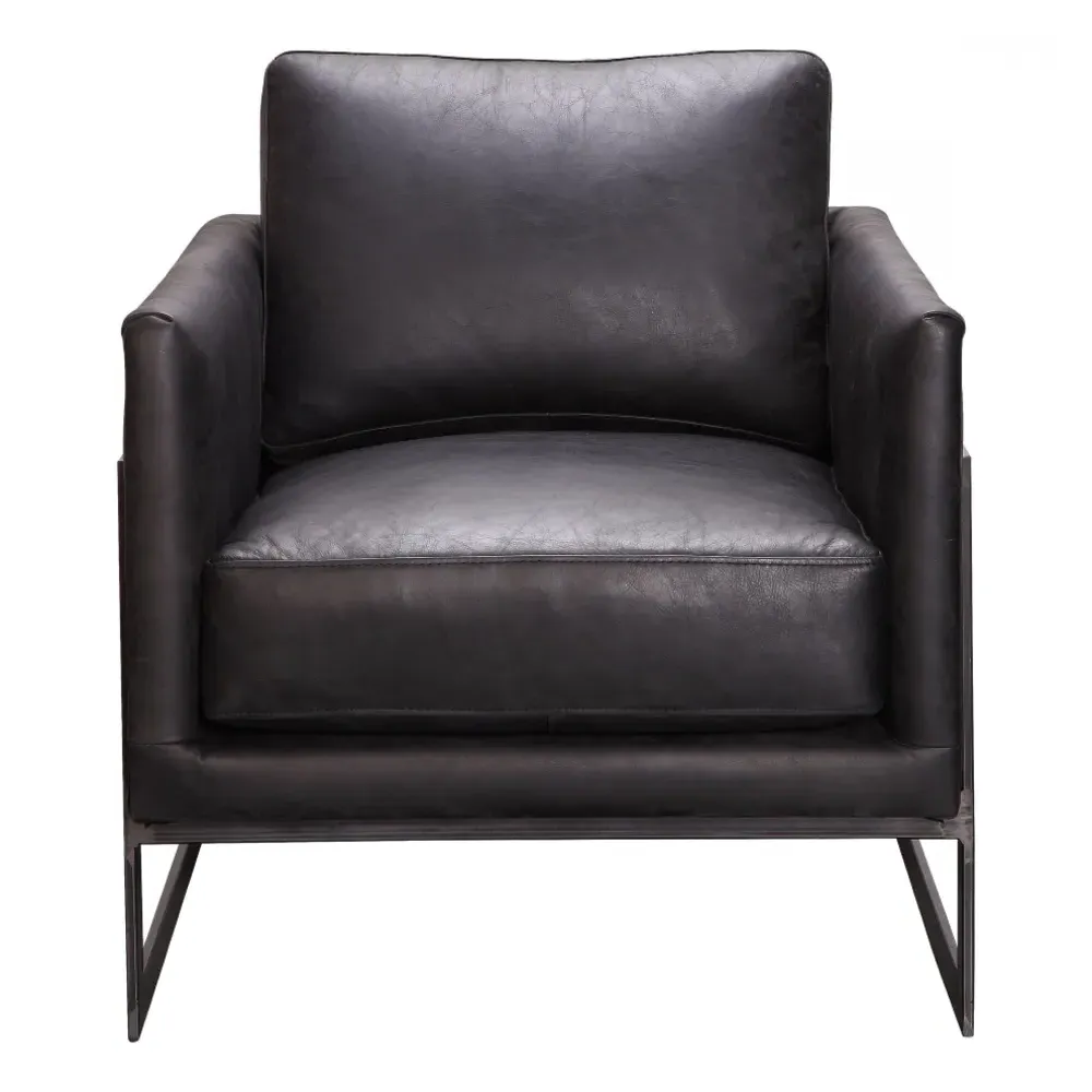 Griffin Arm Chair - Black, Leather image