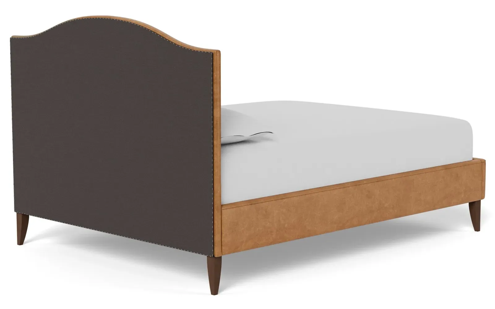 Griffin King Size Bed Frame - Caramel, Leather