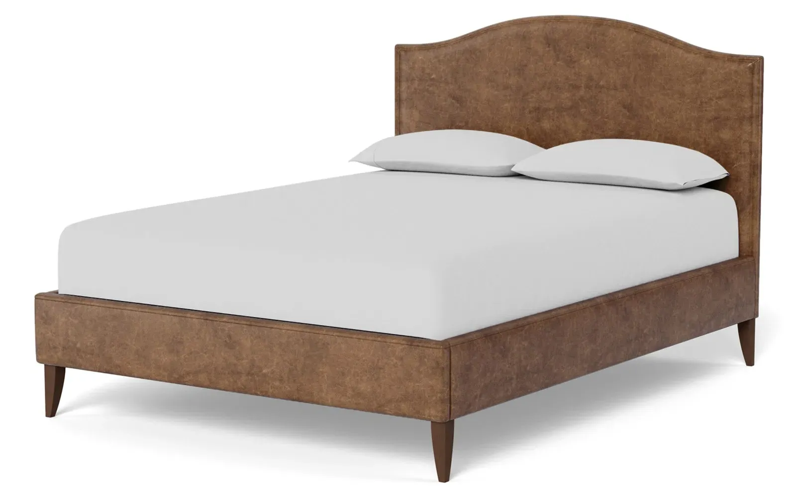 Griffin King Size Bed Frame - Milk Chocolate, Leather