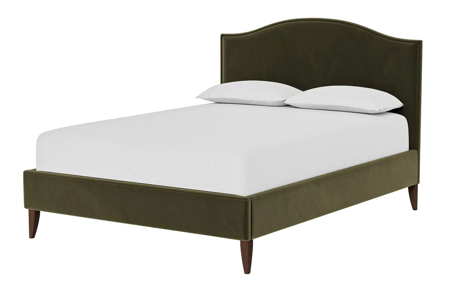 Griffin Queen Size Bed Frame - Boxwood Green, Velvet