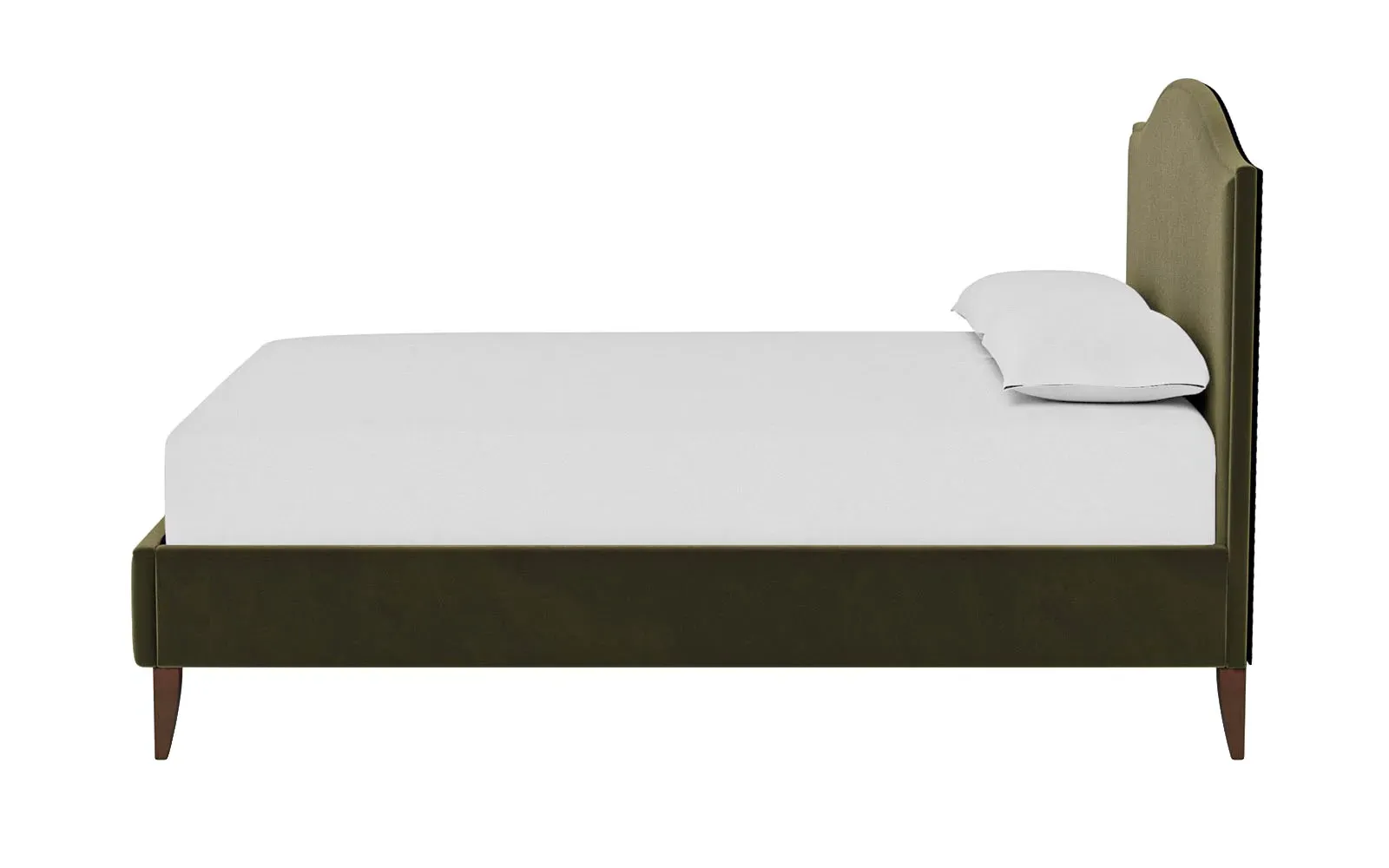 Griffin Queen Size Bed Frame - Boxwood Green, Velvet