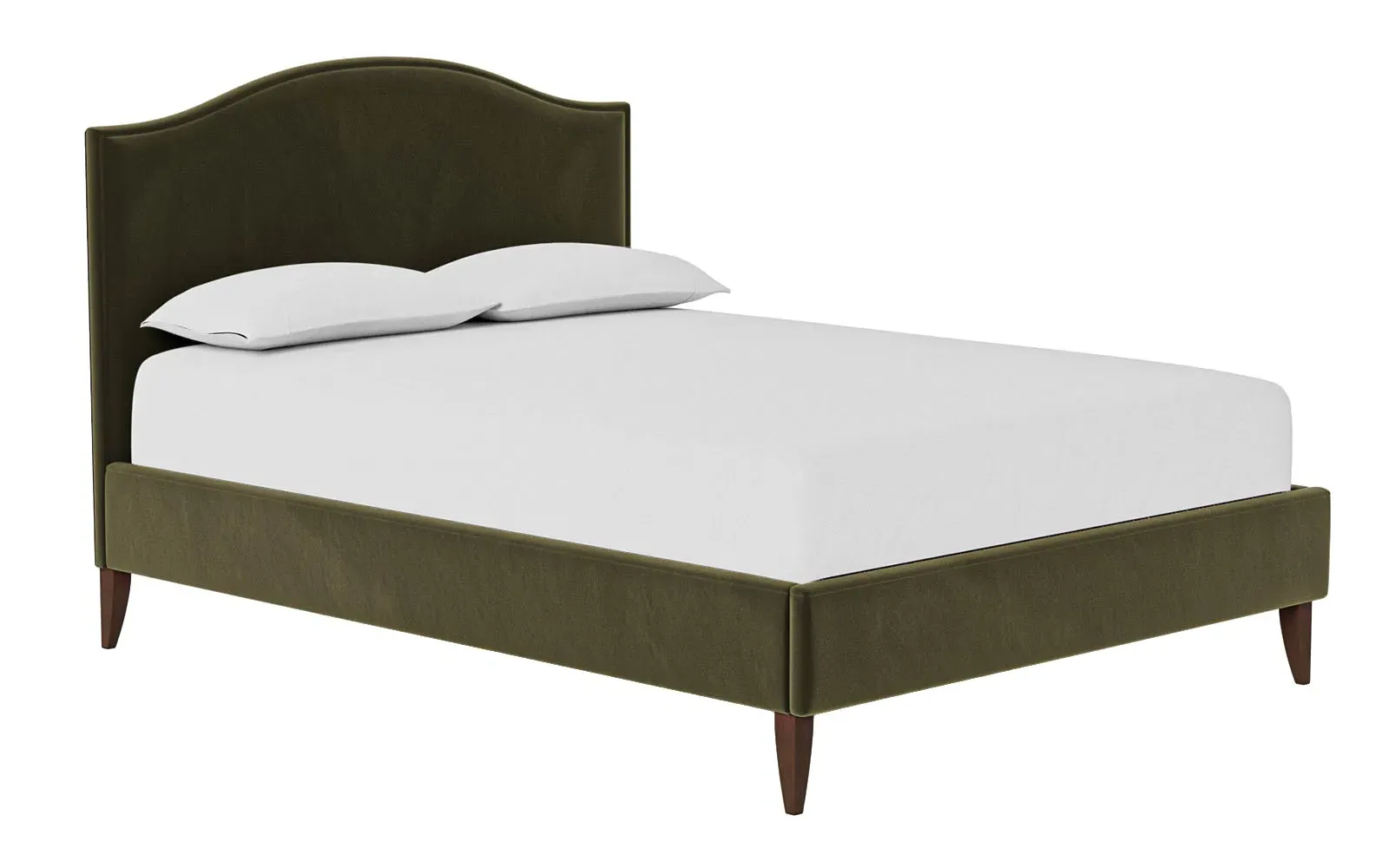Griffin Queen Size Bed Frame - Boxwood Green, Velvet
