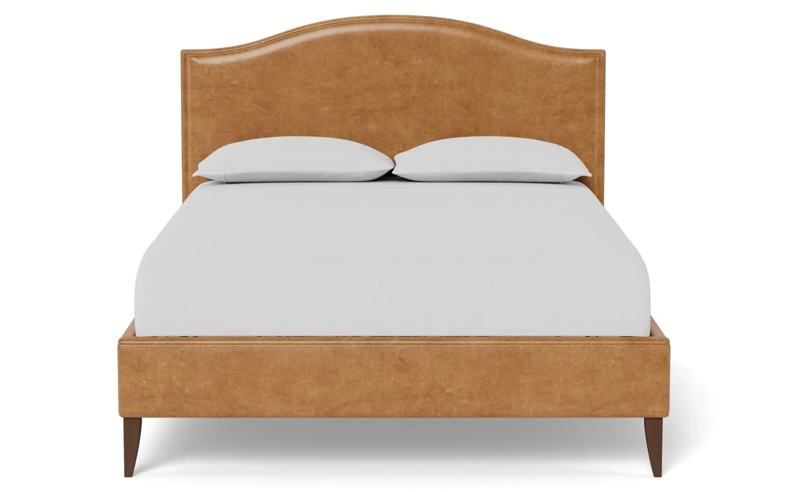 Griffin Queen Size Bed Frame - Caramel, Leather