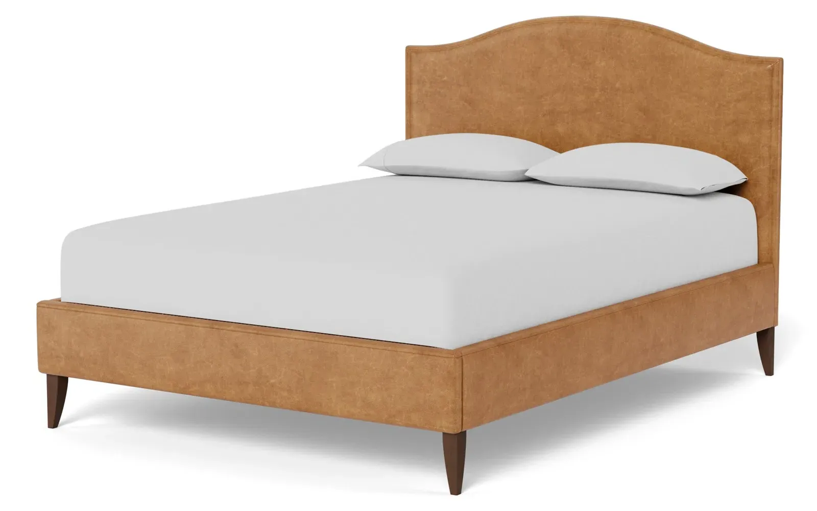 Griffin Queen Size Bed Frame - Caramel, Leather