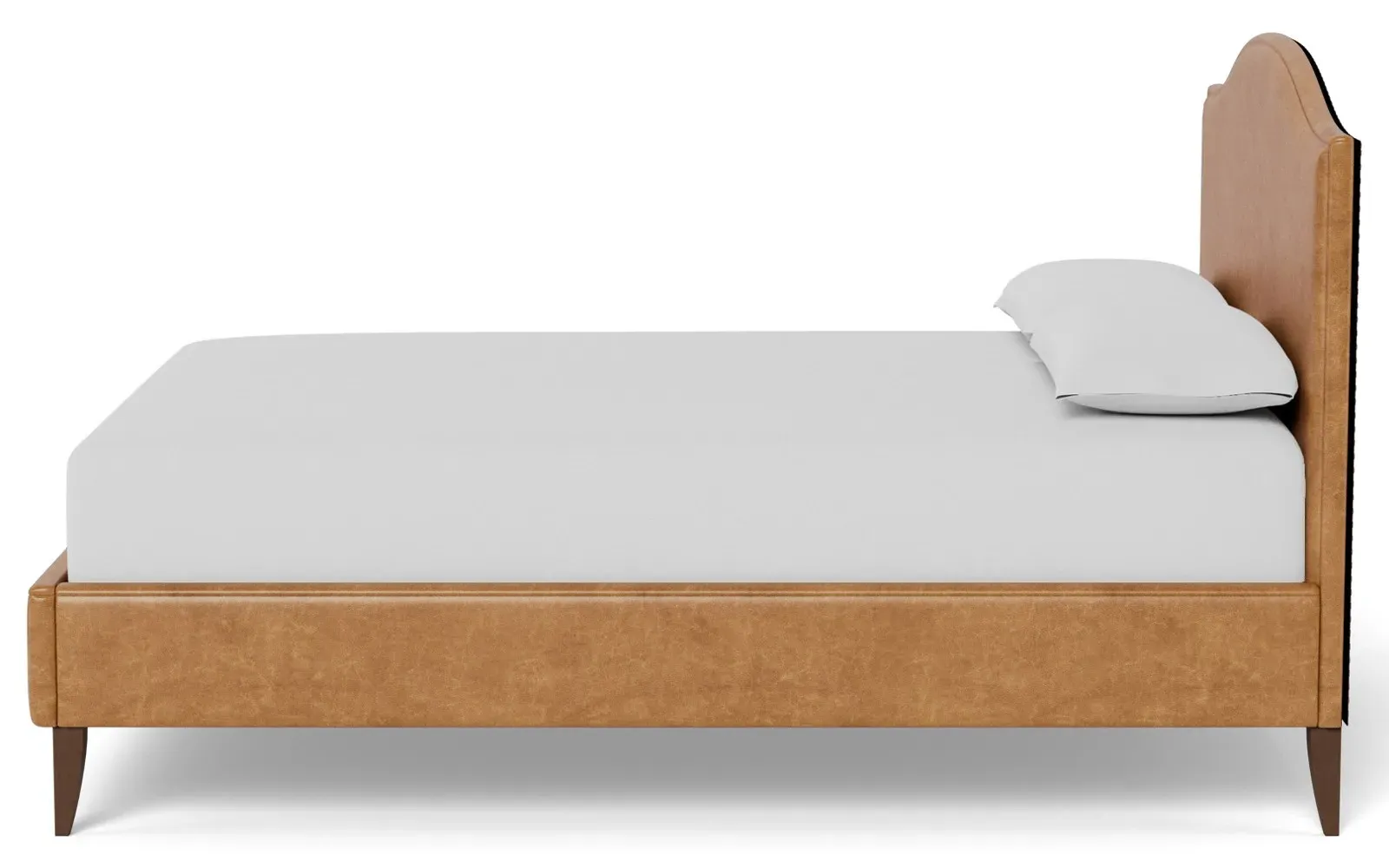 Griffin Queen Size Bed Frame - Caramel, Leather