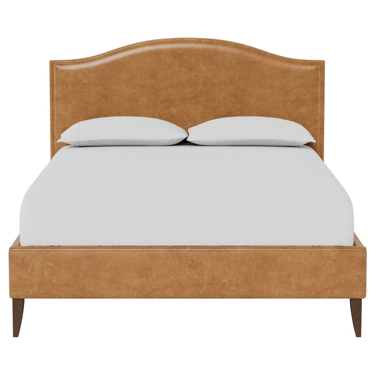 Griffin Queen Size Bed Frame - Caramel, Leather