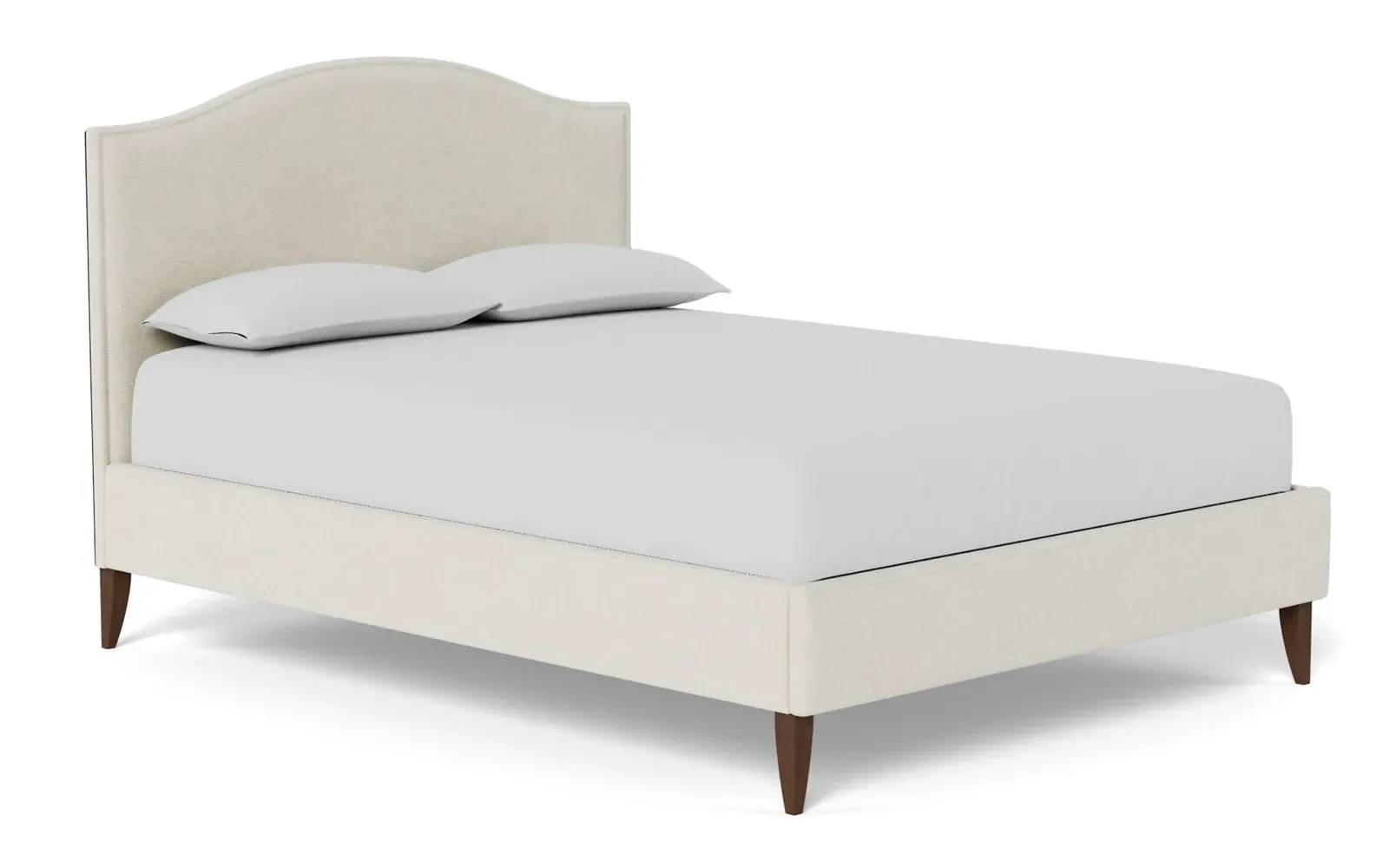 Griffin Queen Size Bed Frame - Heathered Ivory, Chenille