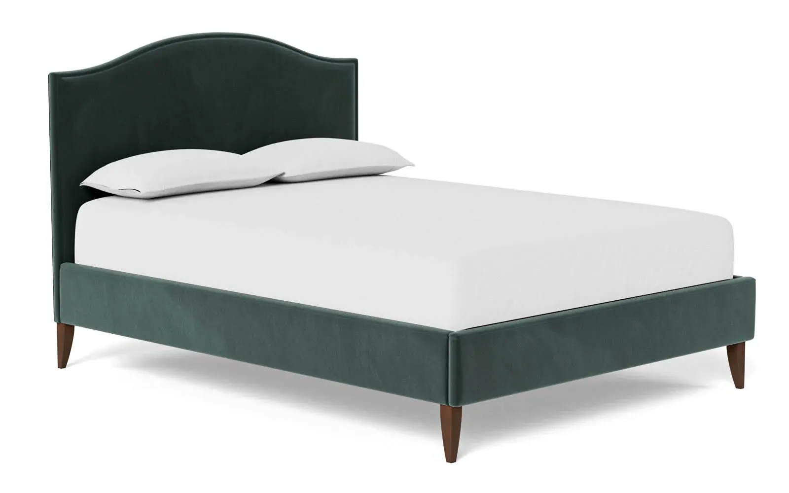 Griffin Queen Size Bed Frame - Lagoon, Velvet