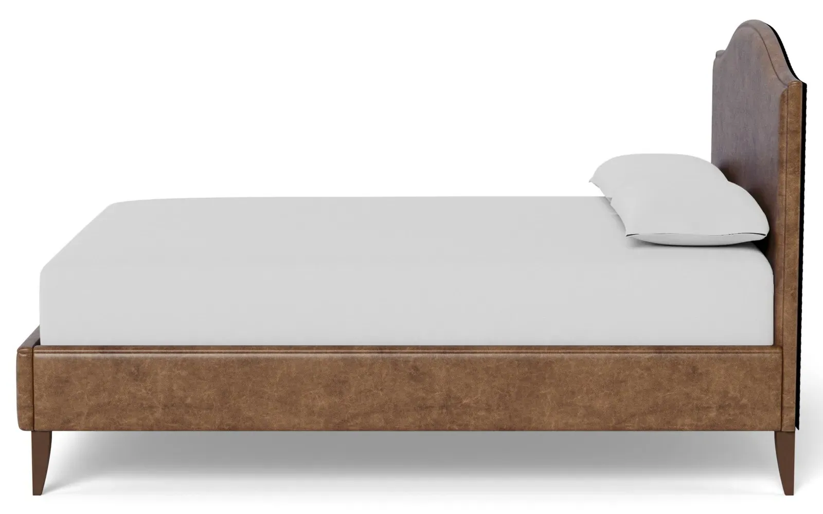 Griffin Queen Size Bed Frame - Milk Chocolate, Leather