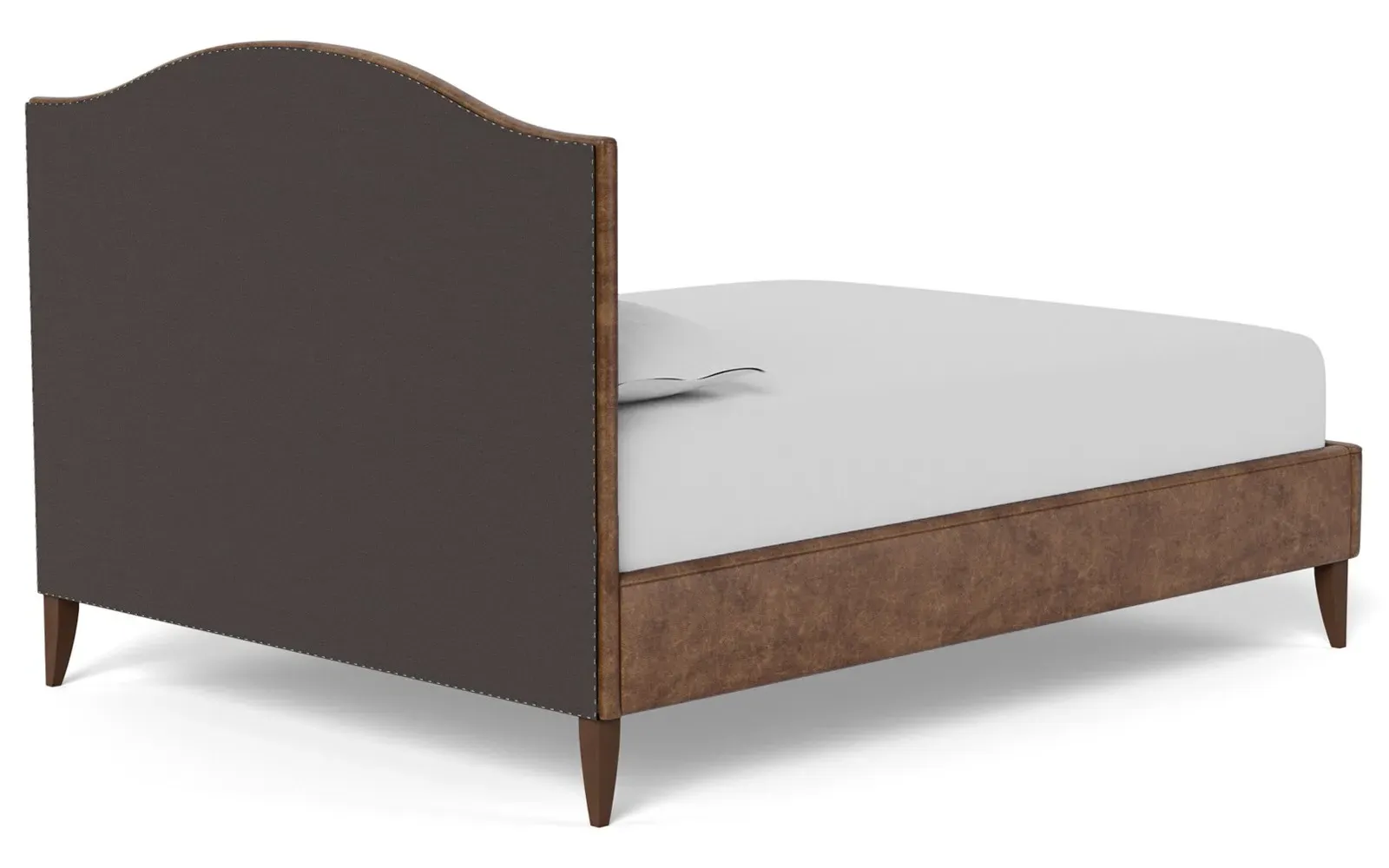 Griffin Queen Size Bed Frame - Milk Chocolate, Leather