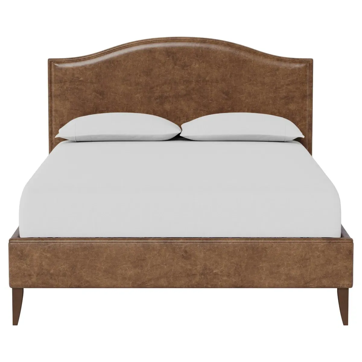 Griffin Queen Size Bed Frame - Milk Chocolate, Leather