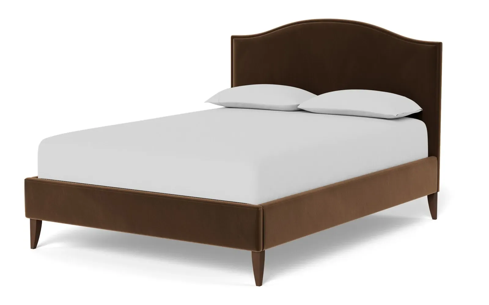 Griffin Queen Size Bed Frame - Molasses, Velvet
