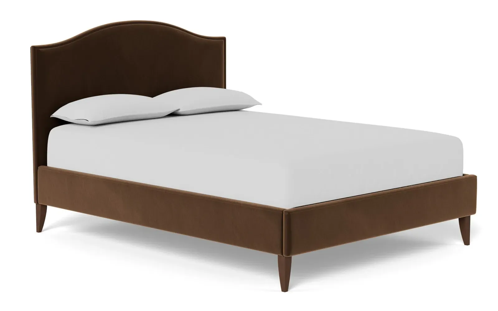 Griffin Queen Size Bed Frame - Molasses, Velvet