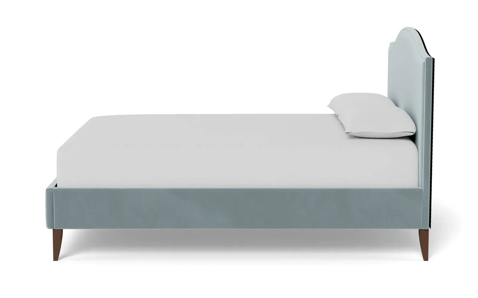 Griffin Queen Size Bed Frame - Saltwater Blue, Velvet