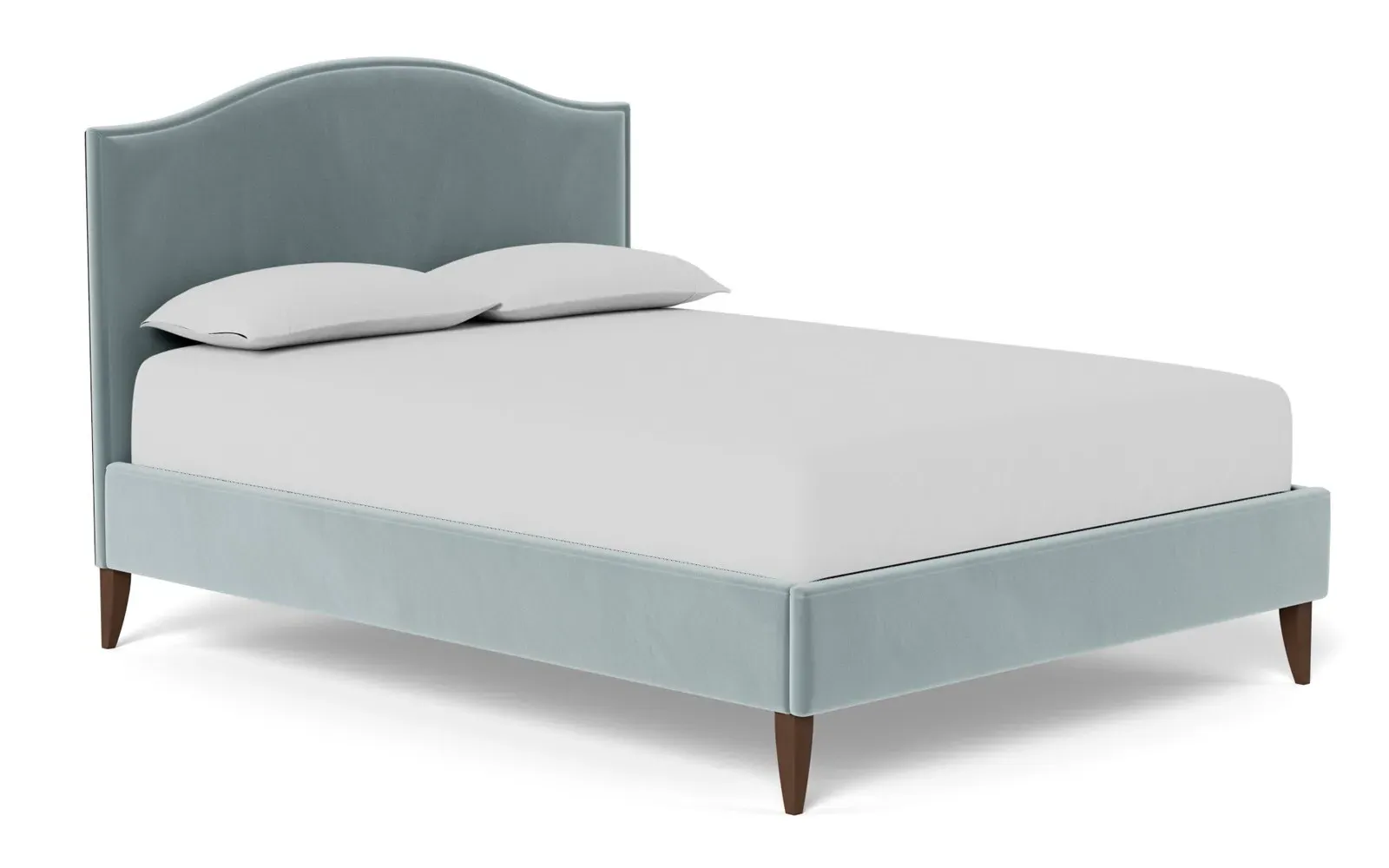 Griffin Queen Size Bed Frame - Saltwater Blue, Velvet