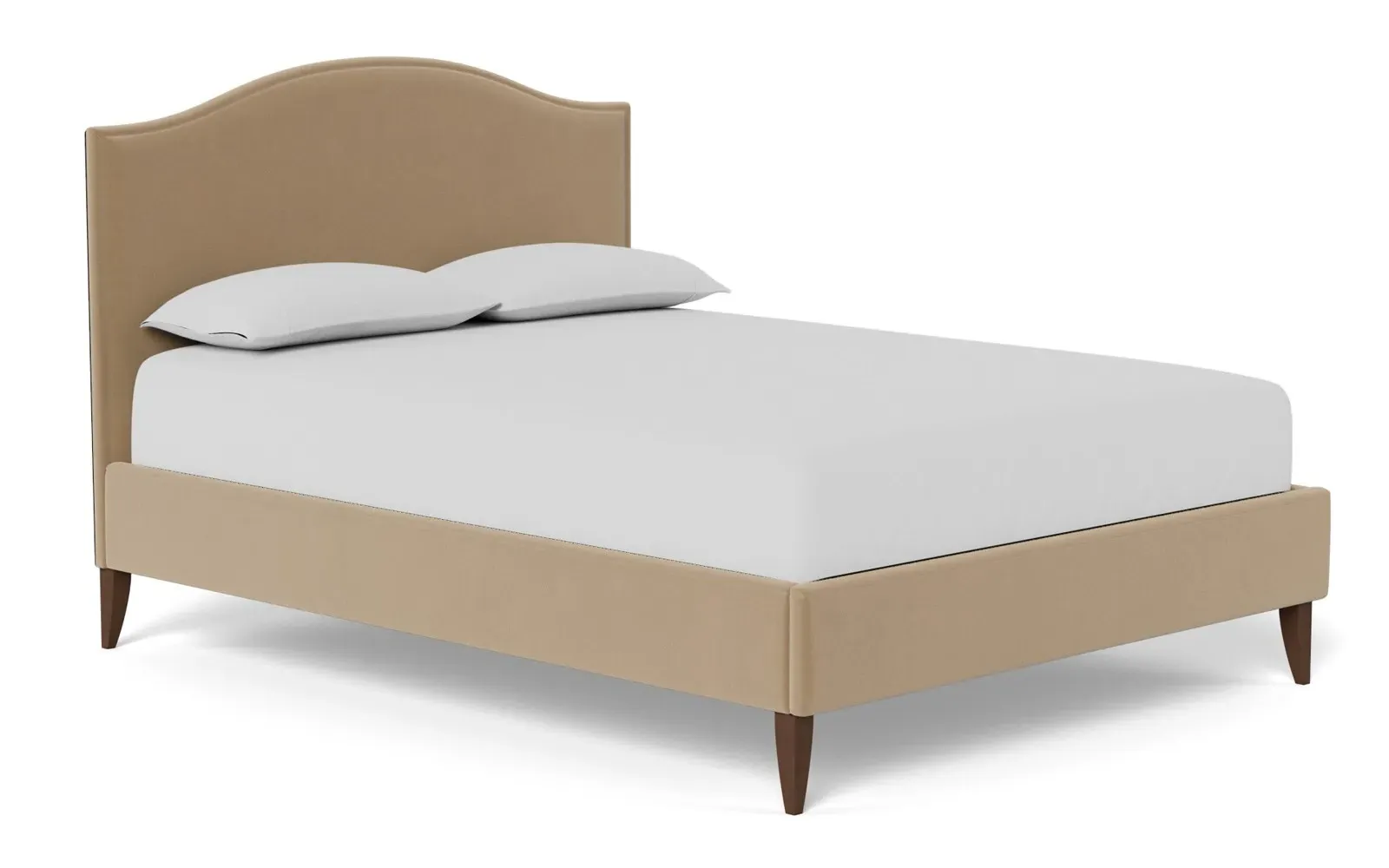 Griffin Queen Size Bed Frame - Sand Dune, Velvet