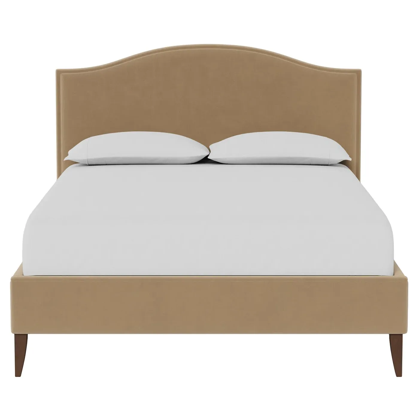 Griffin Queen Size Bed Frame - Sand Dune, Velvet