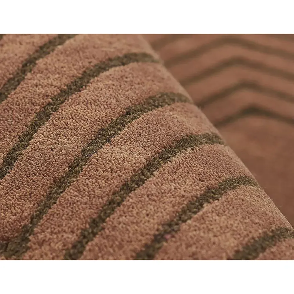 Guernica 2x3 Geometric Patterned Rug - Brown, Wool