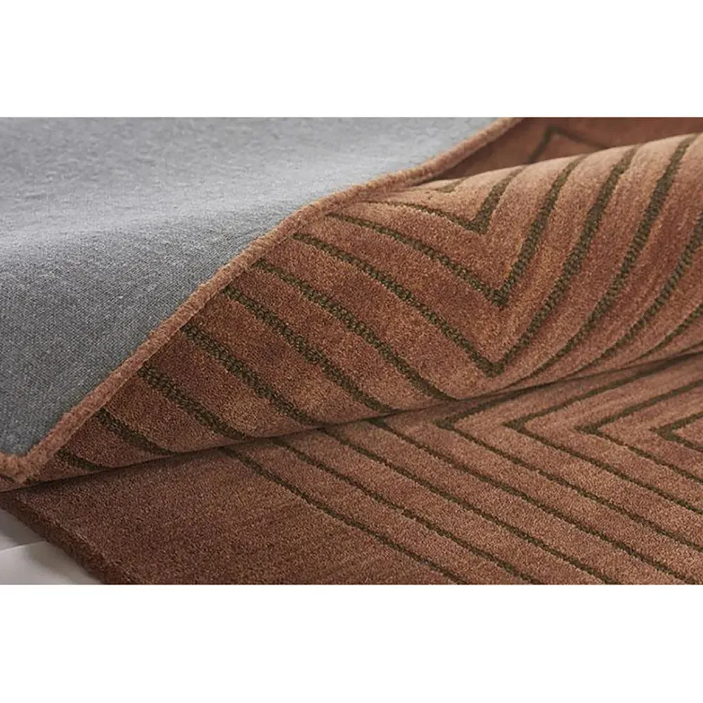 Guernica Geometric Patterned Rug - Brown, Wool
