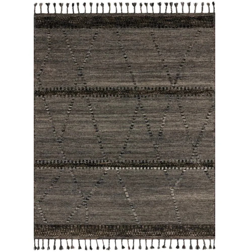 Gunnar Diamond Patterned Hand Knotted Rug - Grey, Wool