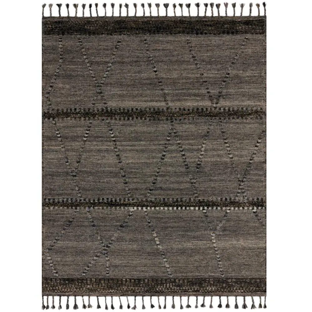 Gunnar Diamond Patterned Hand Knotted Rug - Grey, Wool