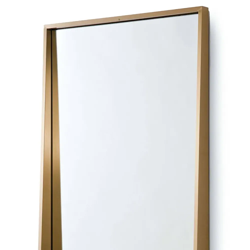 Gunner Floor Mirror - Brass, Steel