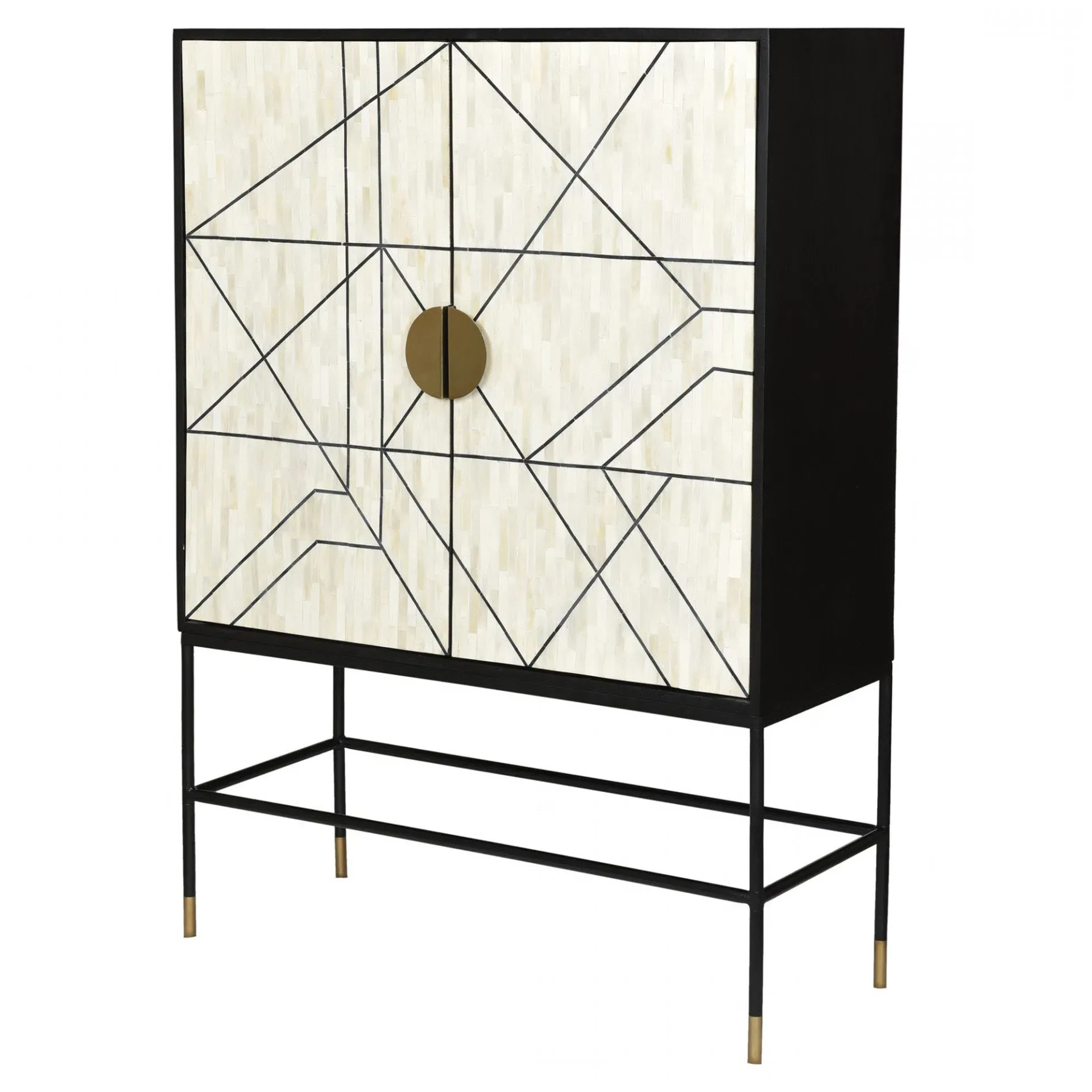 Gustavo Bar Cabinet - Cream, Mango Wood