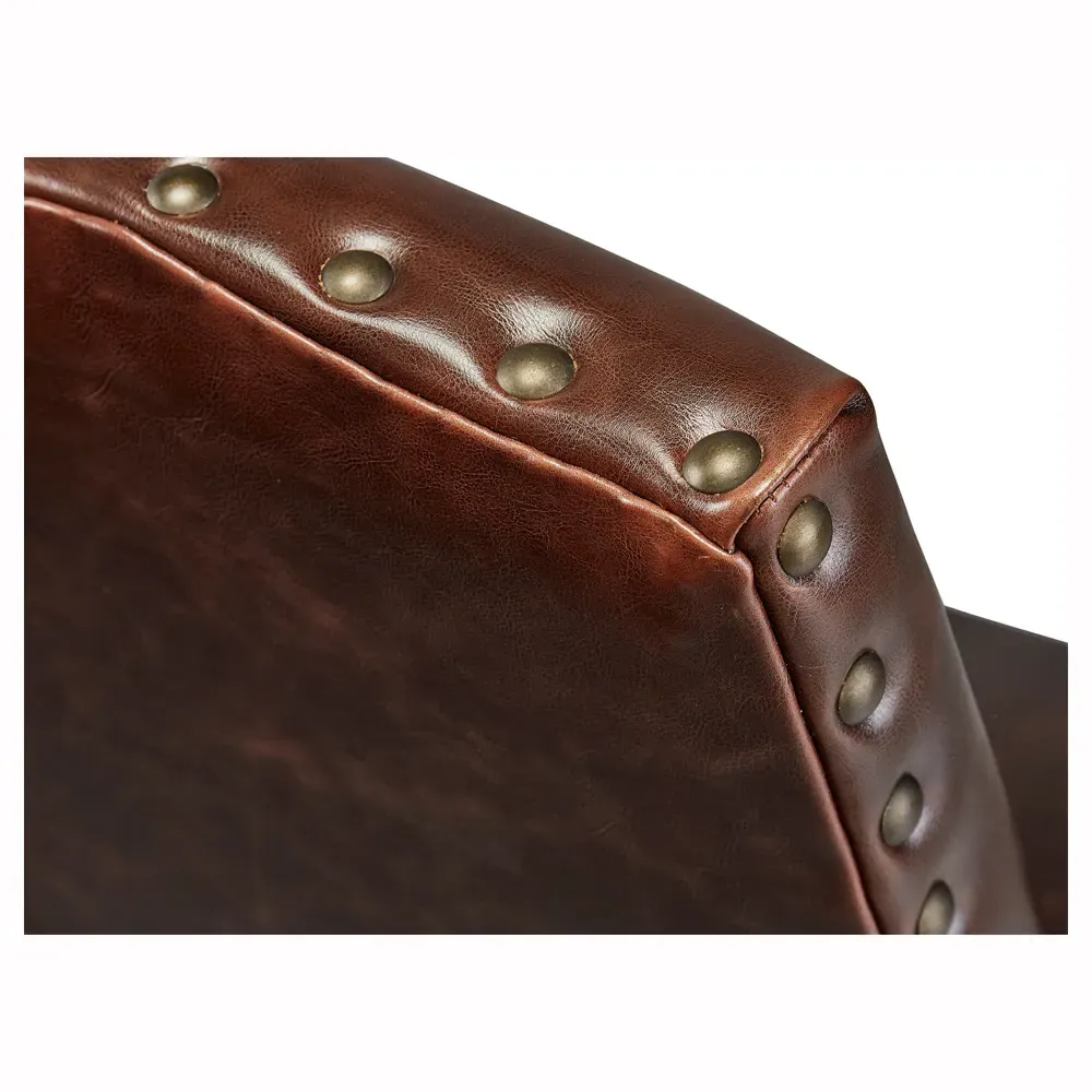 Hadassah Leather Upholstered Oak Dining Chair - Brown