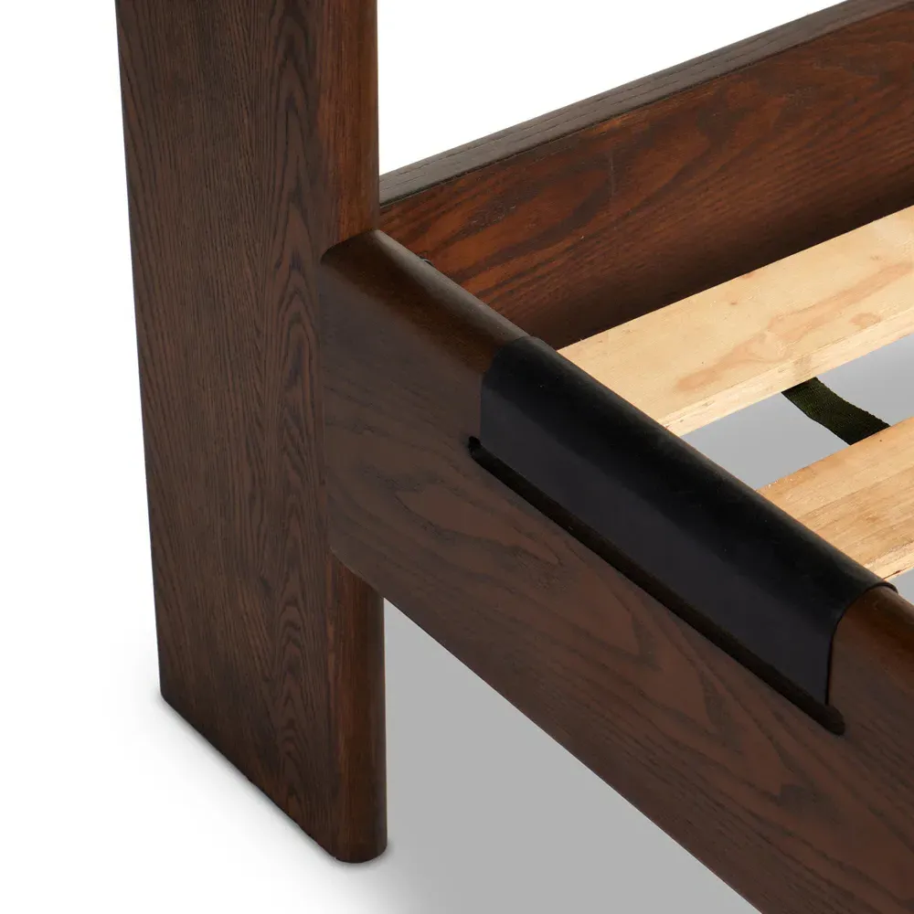 Hadley King Size Tufted Bed - Black, Leather