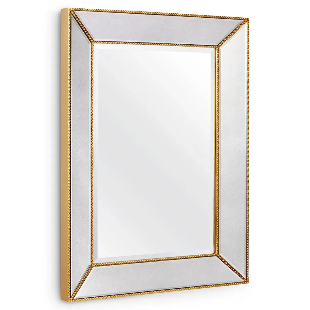 Hadley Large Rectangular Wall Mirror - Gold, Metal