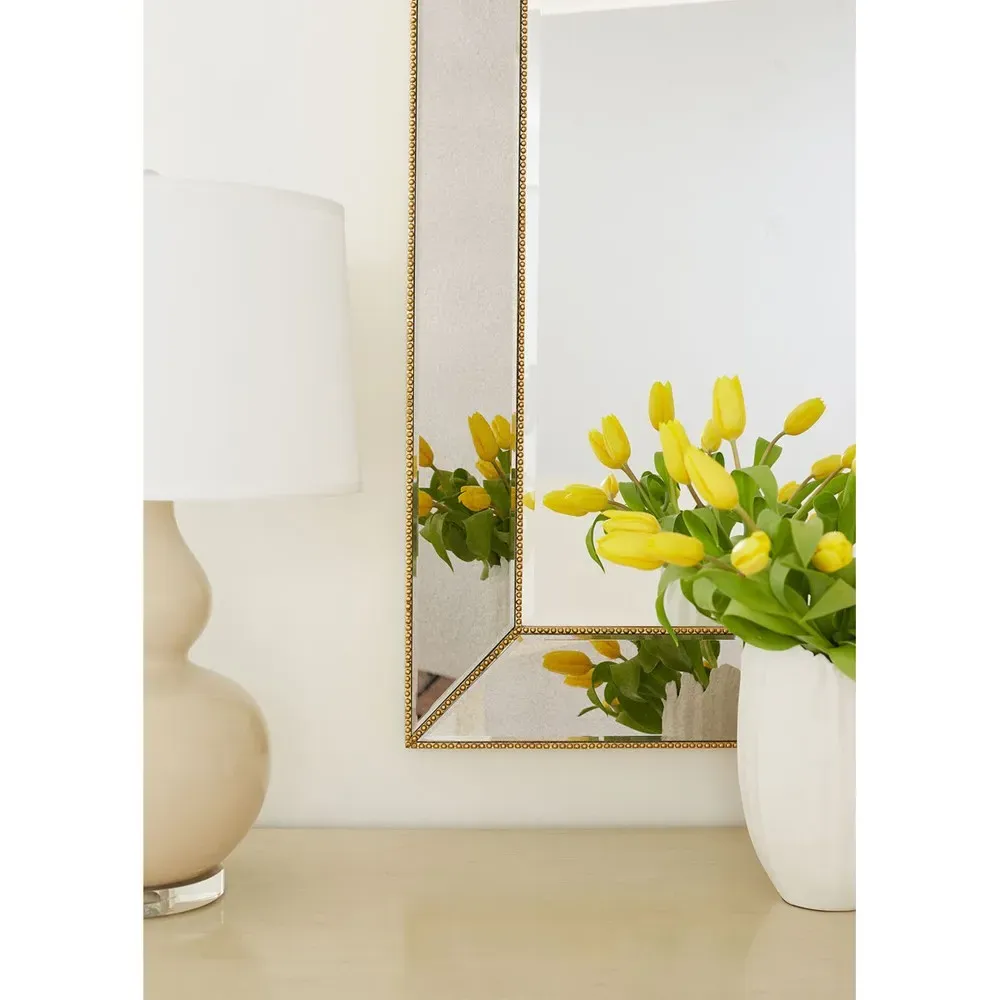 Hadley Large Rectangular Wall Mirror - Gold, Metal