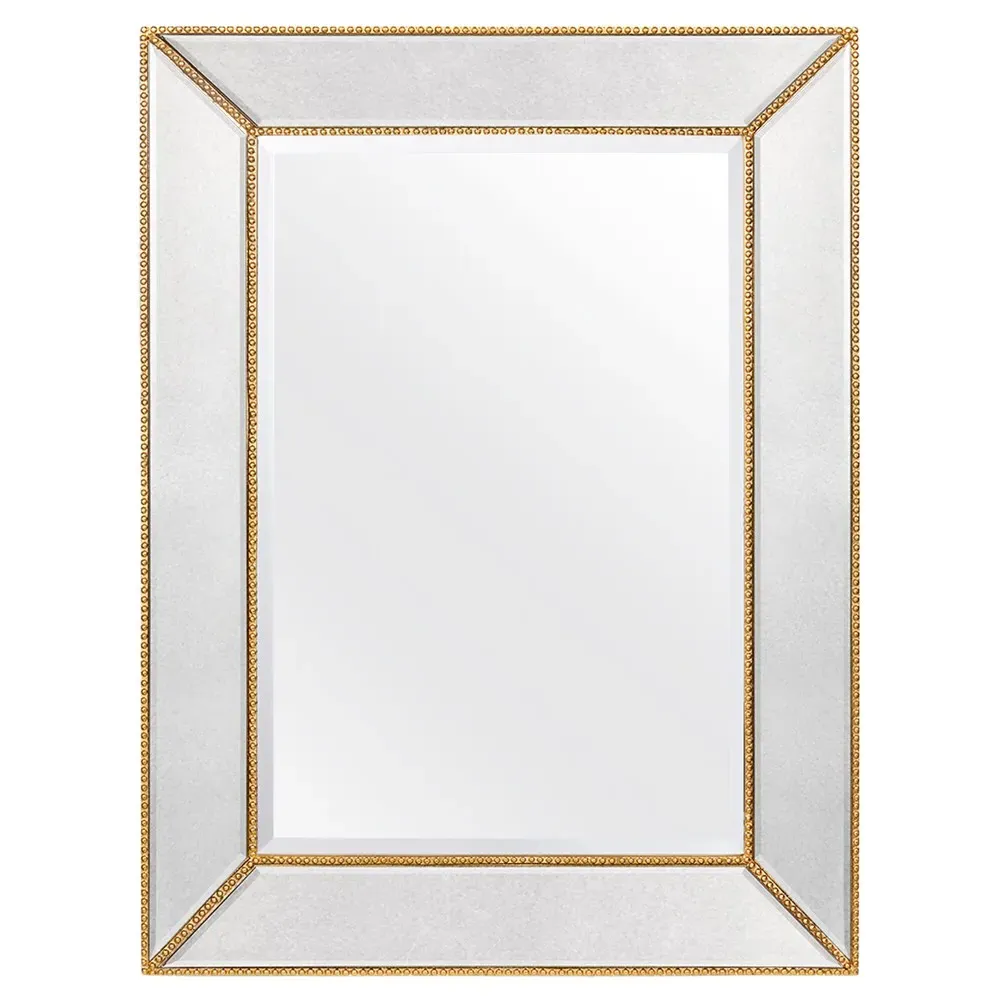 Hadley Large Rectangular Wall Mirror - Gold, Metal