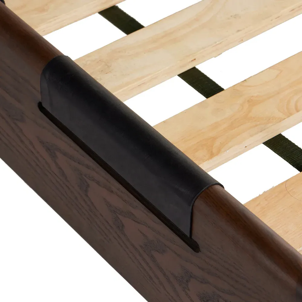 Hadley Queen Size Tufted Bed - Black, Leather