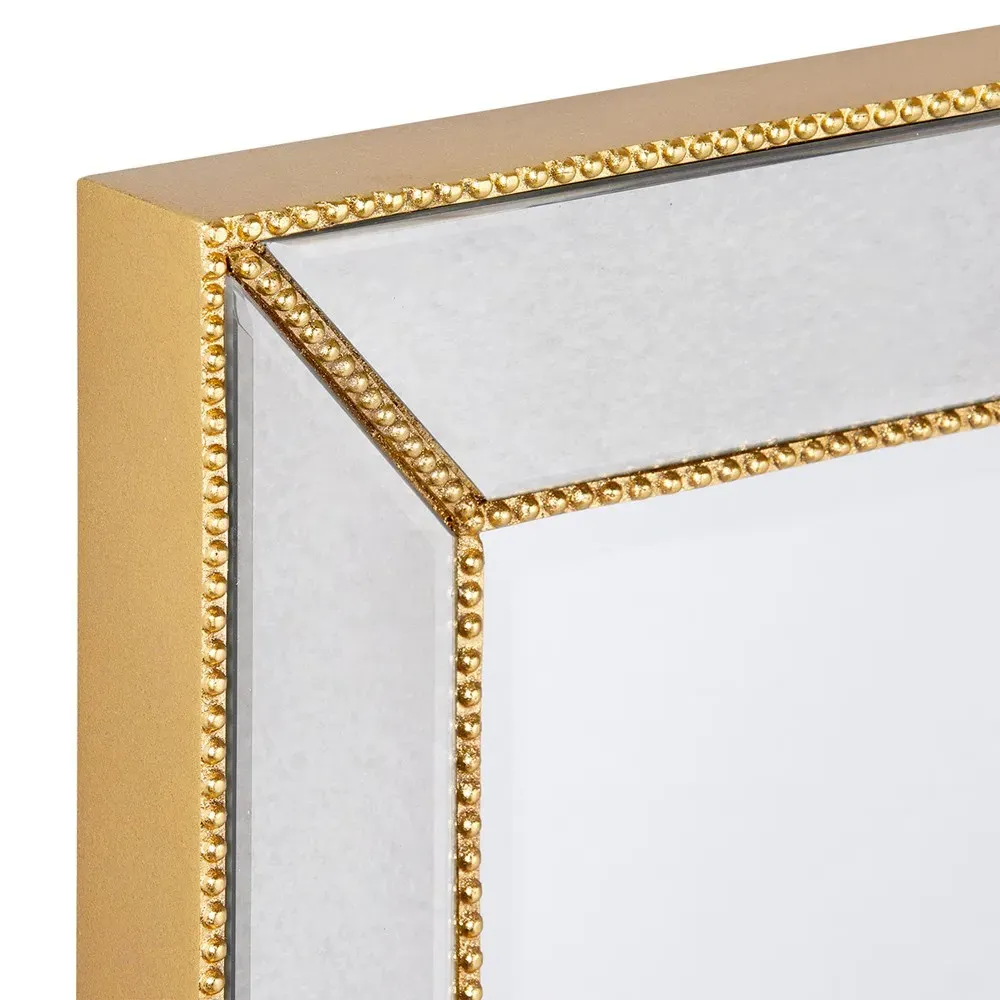 Hadley Small Rectangular Wall Mirror - Gold, Metal