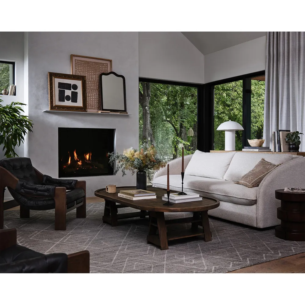 Hadley Tufted Arm Chair - Black, Leather