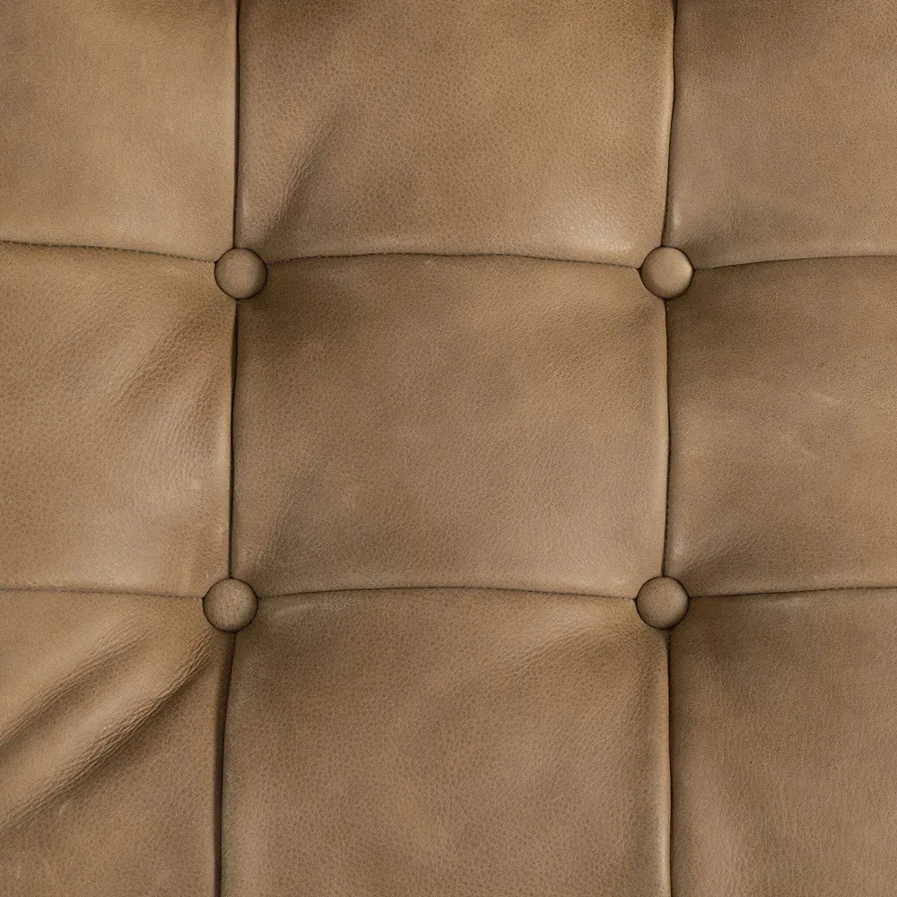 Hadley Tufted Arm Chair - Light Brown, Leather