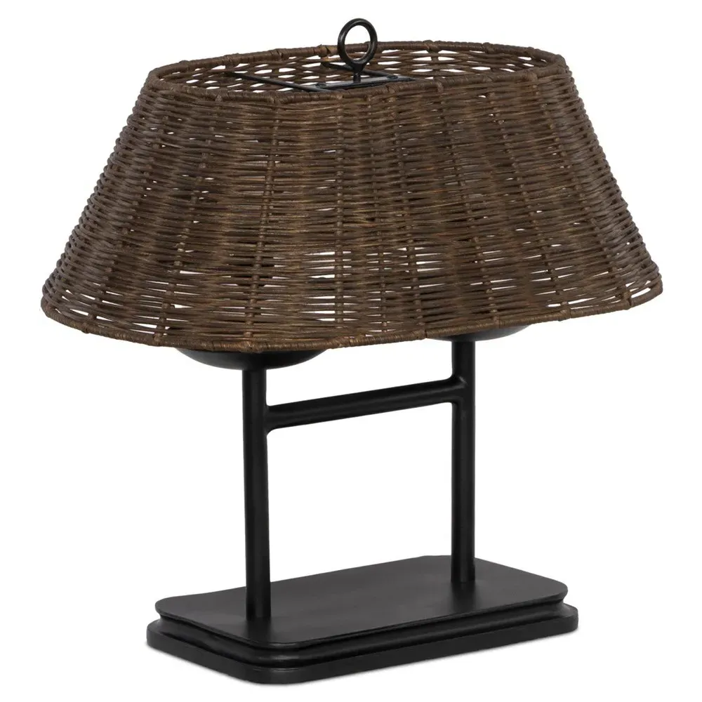 Hadwick Rattan Shade Table Lamp - Black, Iron