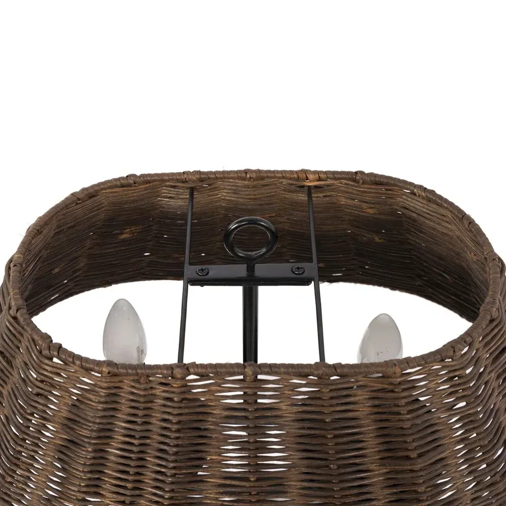 Hadwick Rattan Shade Table Lamp - Black, Iron