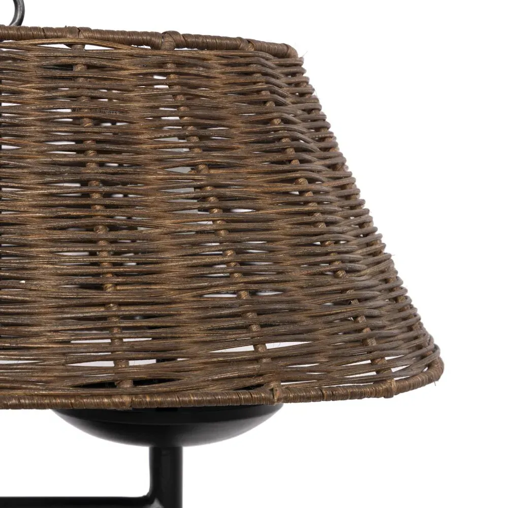 Hadwick Rattan Shade Table Lamp - Black, Iron