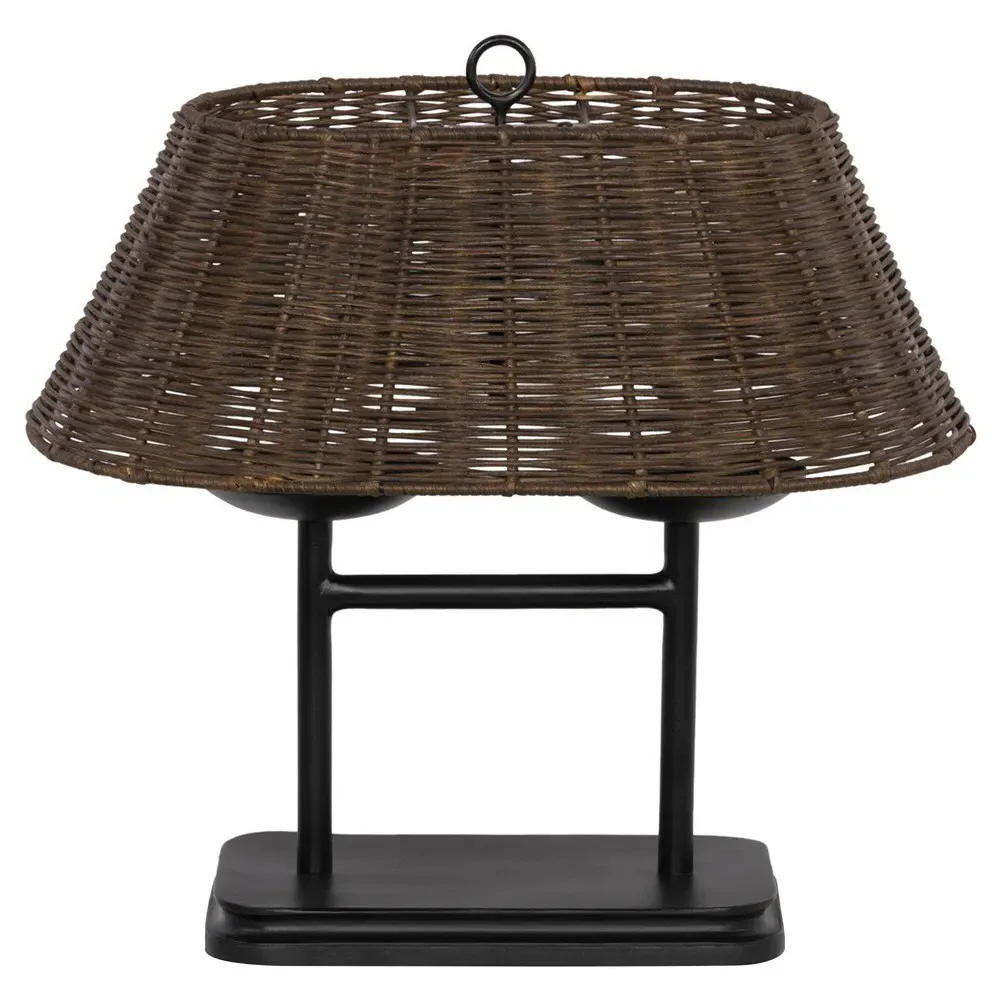 Hadwick Rattan Shade Table Lamp - Black, Iron image