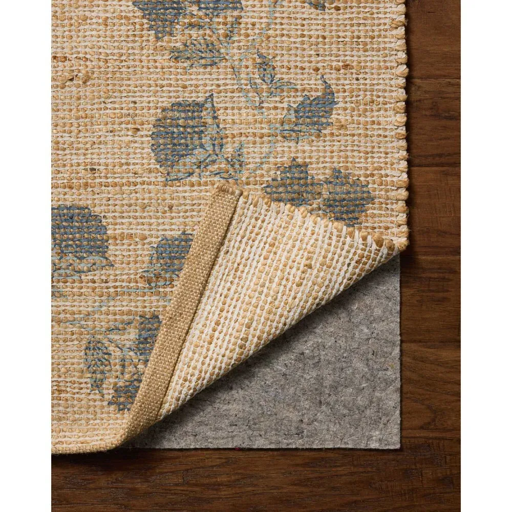 Haela Floral Bordered Rug - Beige, Jute