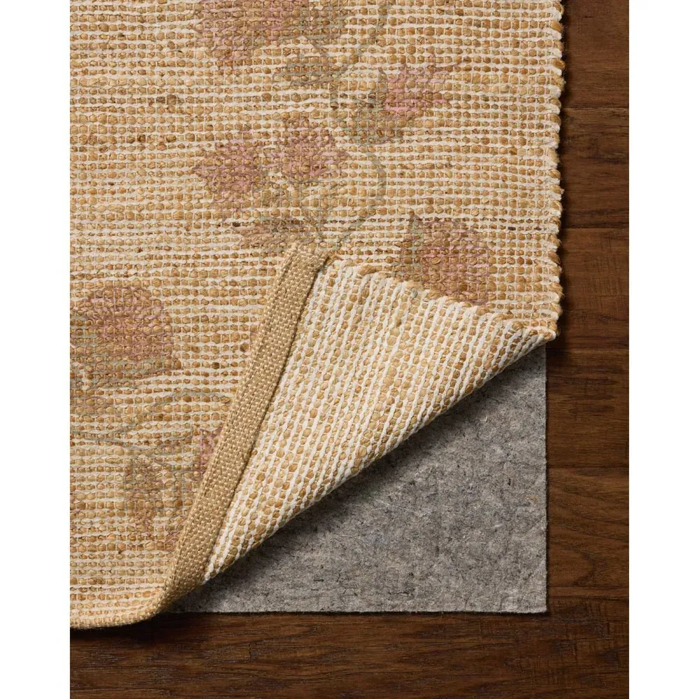 Haela Floral Bordered Rug - Blush, Jute