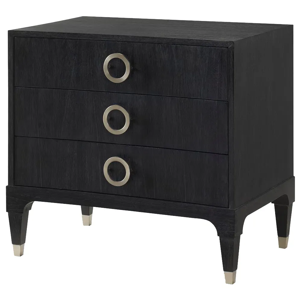 Haiden 3 Drawer Nightstand - Black, Steel