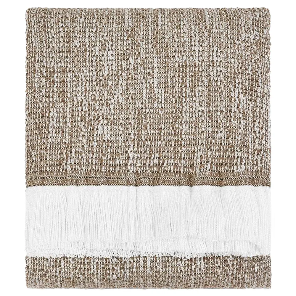 Haleigh Crosshatch Textured Throw Blanket - Brown, Sunbrella