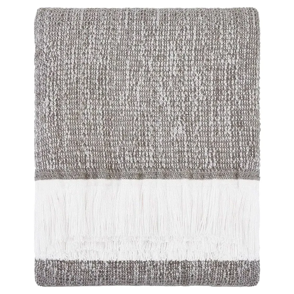 Haleigh Crosshatch Textured Throw Blanket - Grey, Sunbrella