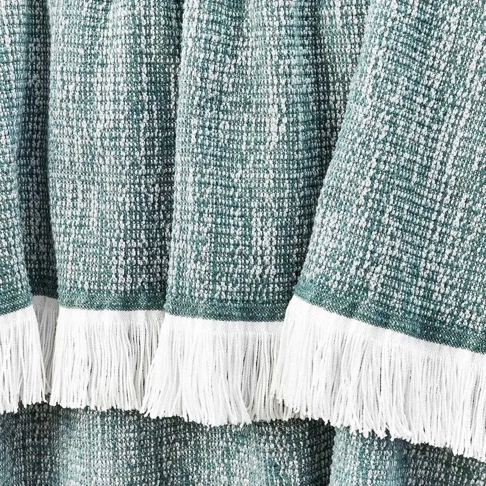 Haleigh Crosshatch Textured Throw Blanket - Teal, Sunbrella